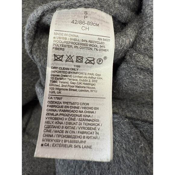 Banana Republic Wool Blend Double-Face Top Coat S Dark Heather Gray Unlined - Picture 12 of 12